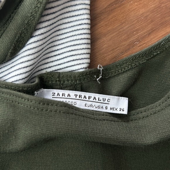 Zara Cotton Midi Dresses Size S Green or M in White Stripe! - Picture 4 of 4